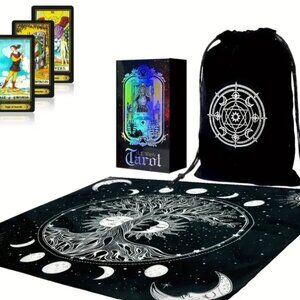Tarot Tree of Life Set Flash Effect AE Waite 78 Cards Cloth Velveteen Bag NWT